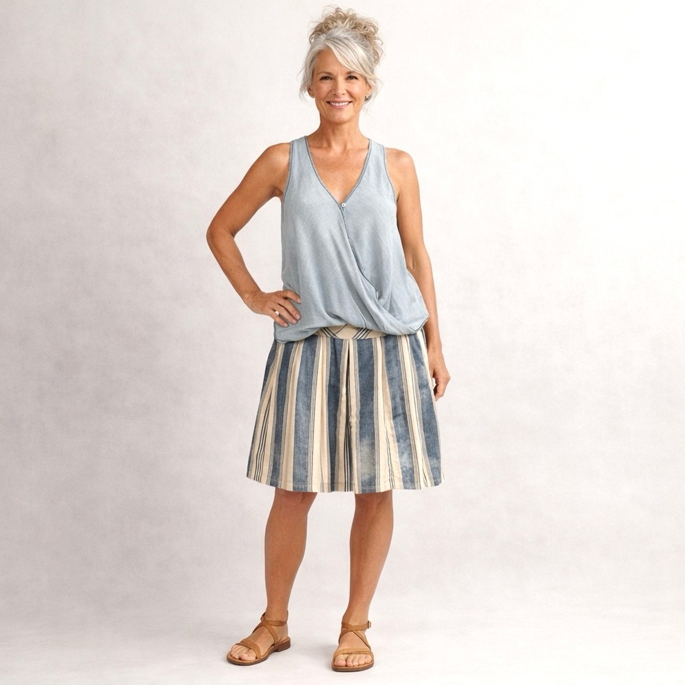 Anthropologie Maeve Pitter Patter A-Line Pleated Skirt